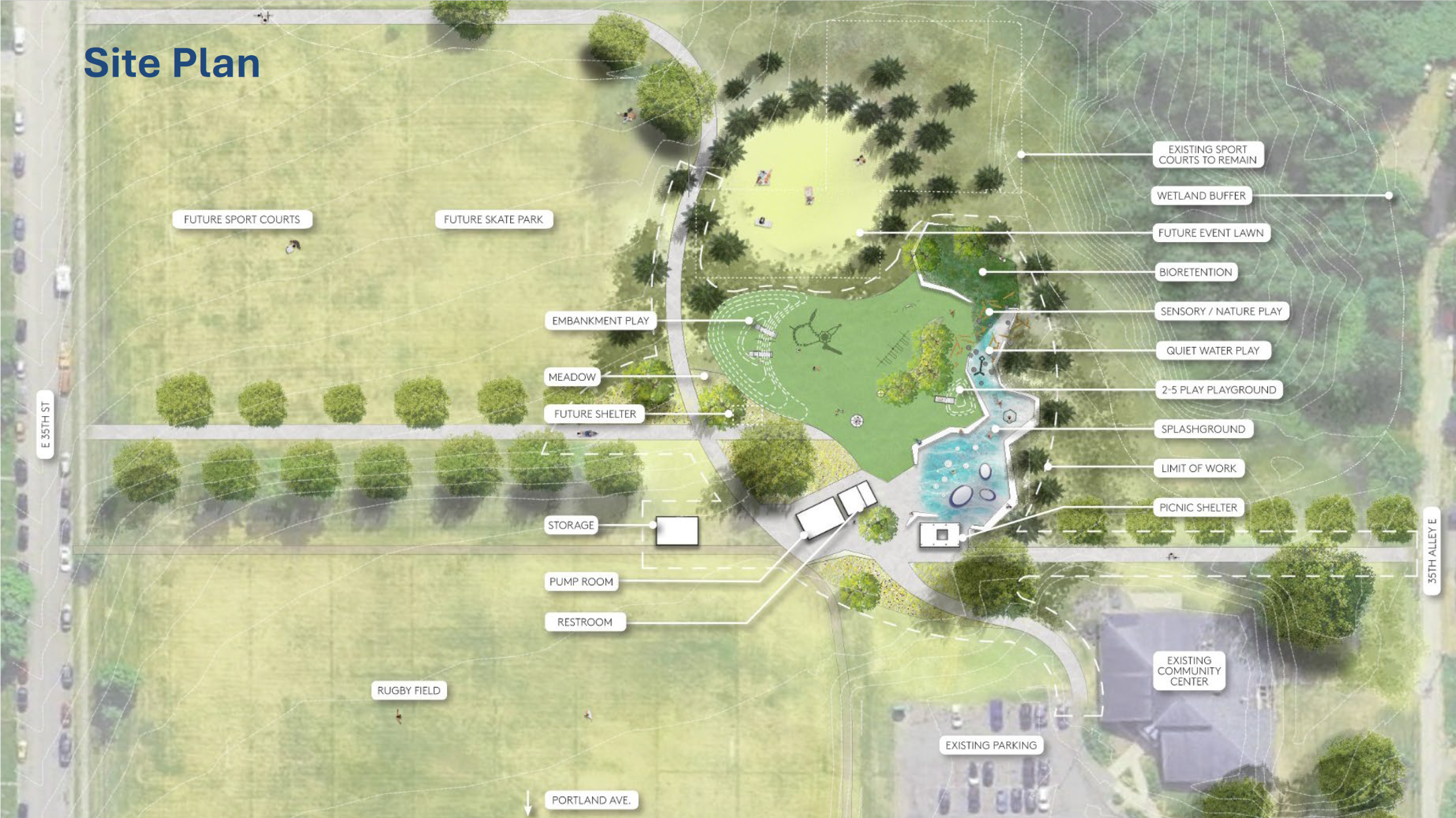 site plan for Portland Ave. Park